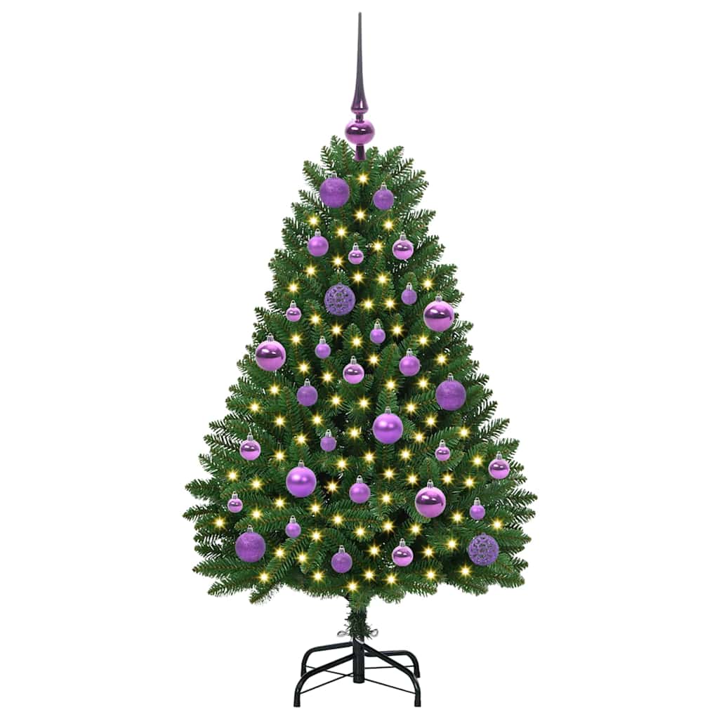 Albero di Natale Artificiale-Albero Natalizio Verde 120 cm PVC e Metallo 155781