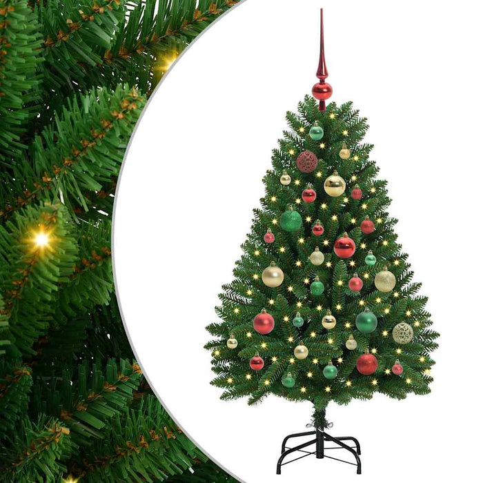 Albero di Natale Artificiale-Albero Natalizio Verde 120 cm PVC e Metallo 955442