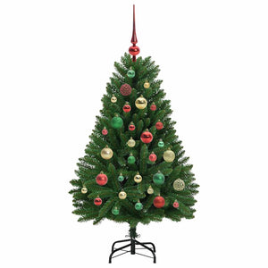 Albero di Natale Artificiale-Albero Natalizio Verde 120 cm PVC e Metallo 955442