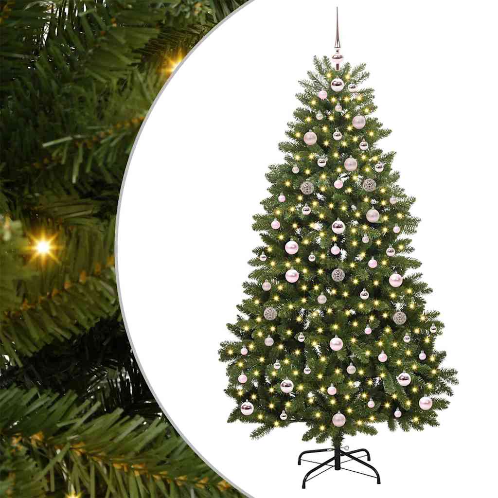 Albero di Natale Artificiale-Albero Natalizio Verde 180 cm PVC e Metallo 284675