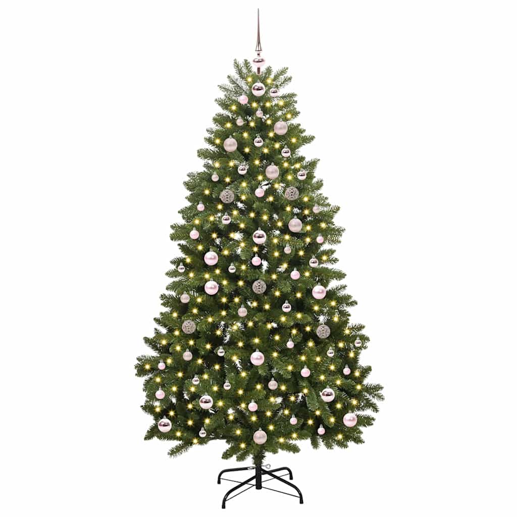 Albero di Natale Artificiale-Albero Natalizio Verde 180 cm PVC e Metallo 284675