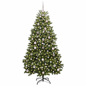 Albero di Natale Artificiale-Albero Natalizio Verde 180 cm PVC e Metallo 284675