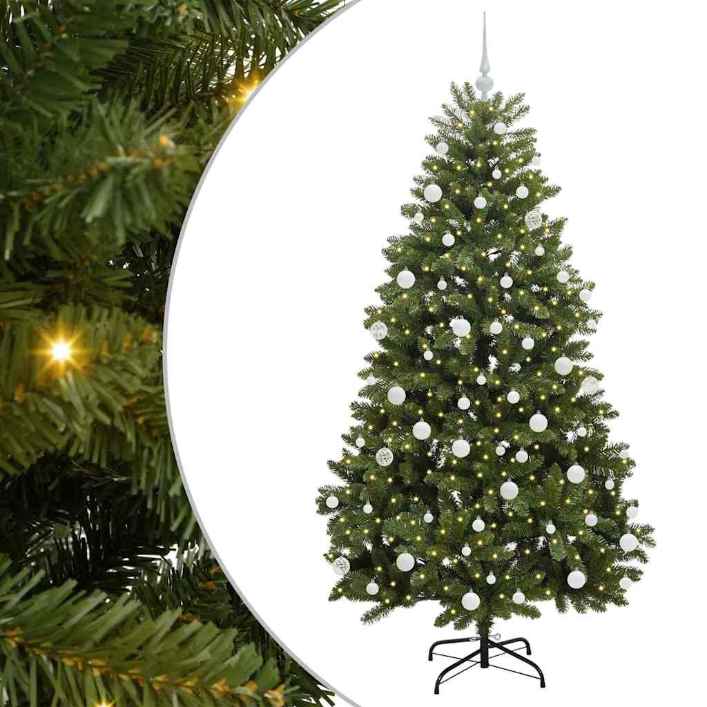Albero di Natale Artificiale-Albero Natalizio Verde 180 cm PVC e Metallo 454196