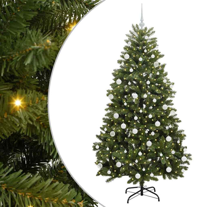 Albero di Natale Artificiale-Albero Natalizio Verde 180 cm PVC e Metallo 454196