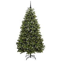 Albero di Natale Artificiale-Albero Natalizio Verde 210 cm PVC e Metallo 449690