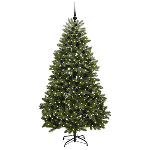 Albero di Natale Artificiale-Albero Natalizio Verde 210 cm PVC e Metallo 449690