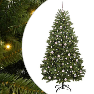 Albero di Natale Artificiale-Albero Natalizio Verde 210 cm PVC e Metallo 432072