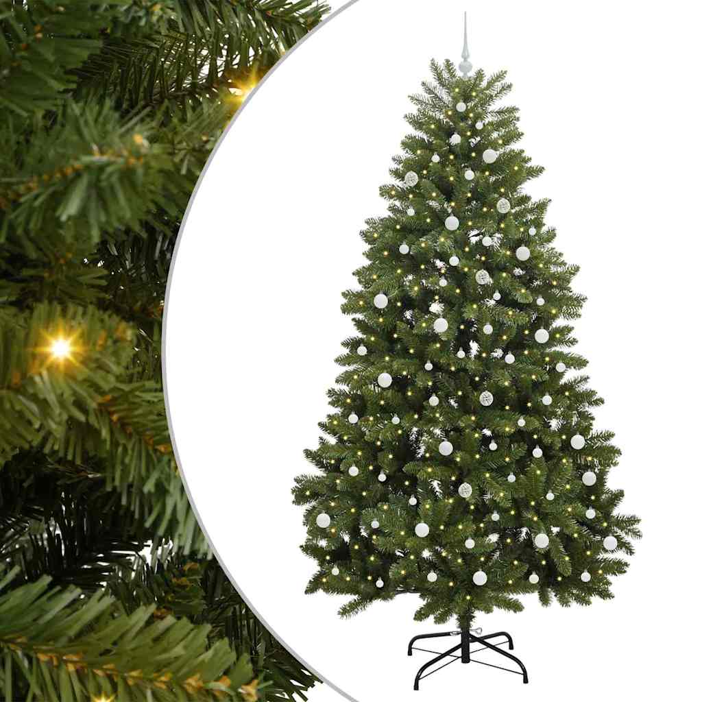 Albero di Natale Artificiale-Albero Natalizio Verde 240 cm PVC e Metallo 490077
