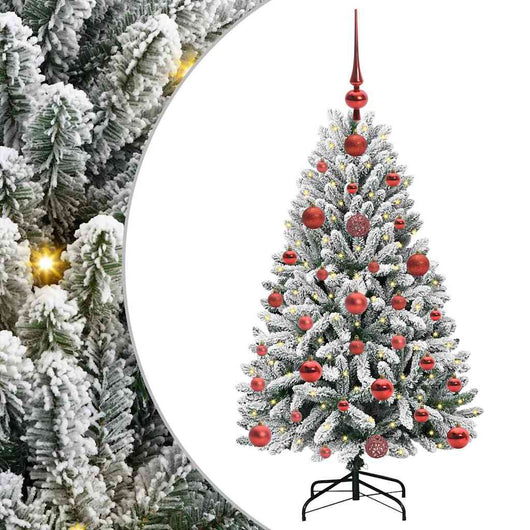 Albero di Natale Artificiale-Albero Natalizio con 150 LED Verde e Bianco 120 cm 576170