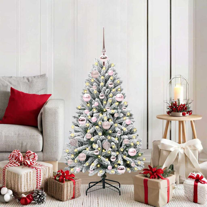 Albero di Natale artificiale Verde e Bianco 120 cm 3395732