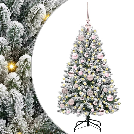 Albero di Natale Artificiale-Albero Natalizio con 150 LED Verde e Bianco 120 cm 952771