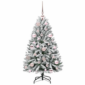 Albero di Natale artificiale Verde e Bianco 120 cm 3395732