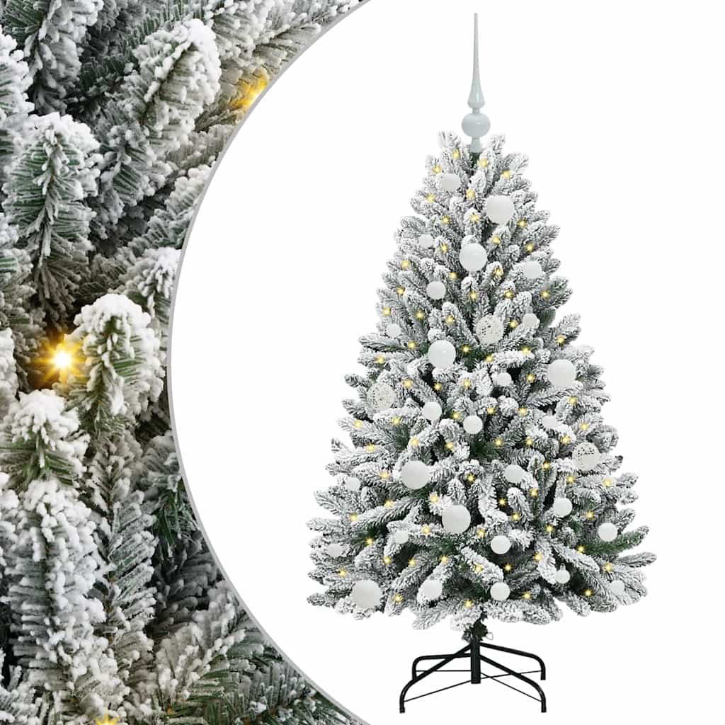 Albero di Natale artificiale Verde e Bianco 120 cm 3395733