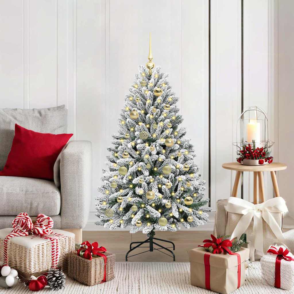 Albero di Natale artificiale Verde e Bianco 120 cm 3395734