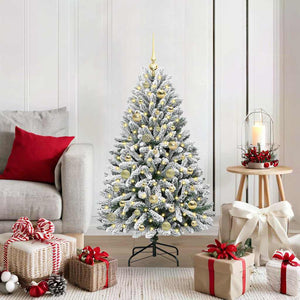 Albero di Natale artificiale Verde e Bianco 120 cm 3395734