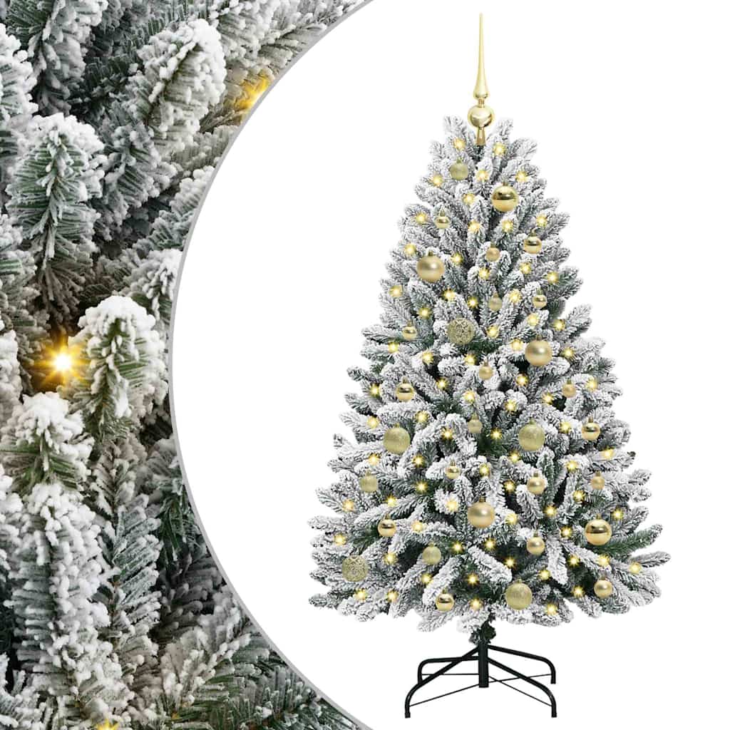 Albero di Natale Artificiale-Albero Natalizio con 150 LED Verde e Bianco 120 cm 321224