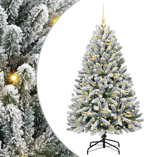 Albero di Natale Artificiale-Albero Natalizio con 150 LED Verde e Bianco 120 cm 321224