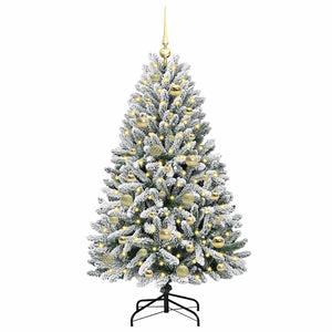 Albero di Natale Artificiale-Albero Natalizio con 150 LED Verde e Bianco 120 cm 321224