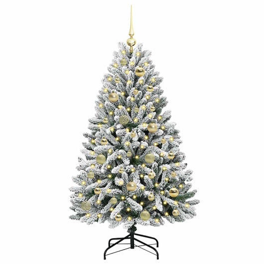 Albero di Natale Artificiale-Albero Natalizio con 150 LED Verde e Bianco 120 cm 321224