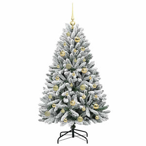 Albero di Natale artificiale Verde e Bianco 120 cm 3395734