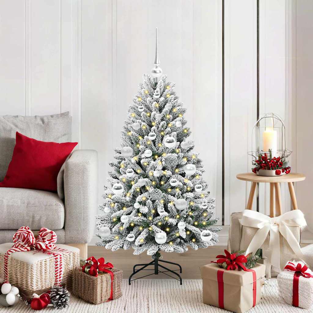 Albero di Natale artificiale Verde e Bianco 120 cm 3395735
