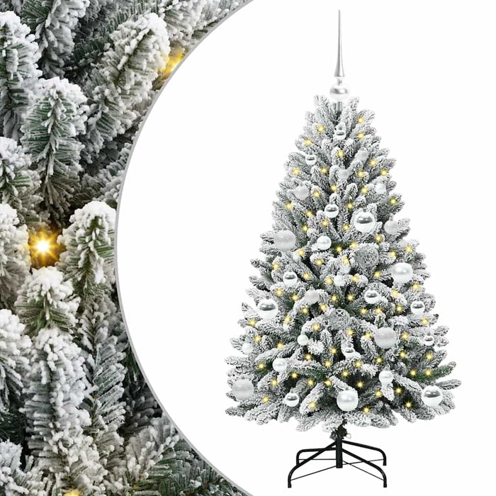 Albero di Natale Artificiale-Albero Natalizio con 150 LED Verde e Bianco 120 cm 502671