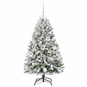 Albero di Natale artificiale Verde e Bianco 120 cm 3395735