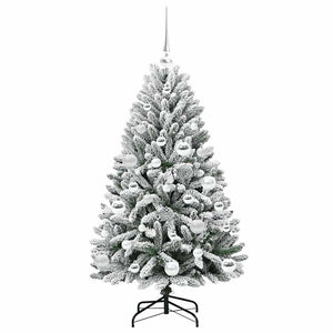 Albero di Natale artificiale Verde e Bianco 120 cm 3395735
