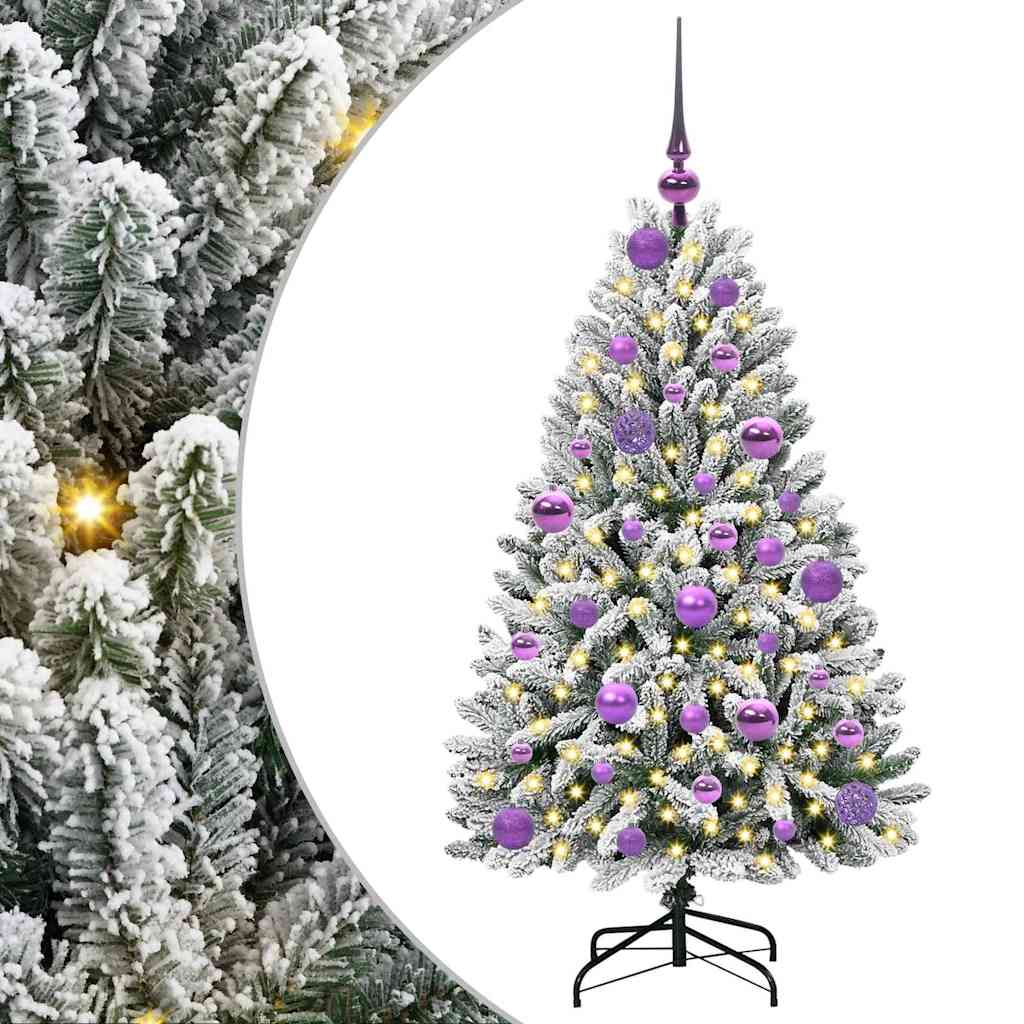 Albero di Natale Artificiale-Albero Natalizio con 150 LED Verde e Bianco 120 cm 790653