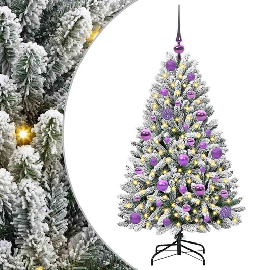 Albero di Natale Artificiale-Albero Natalizio con 150 LED Verde e Bianco 120 cm 790653