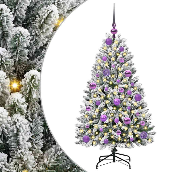 Albero di Natale artificiale Verde e Bianco 120 cm 3395736