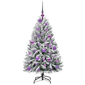 Albero di Natale artificiale Verde e Bianco 120 cm 3395736