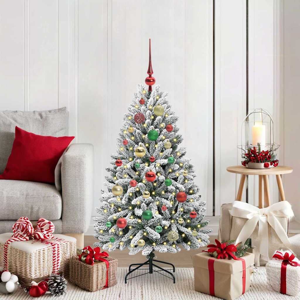 Albero di Natale artificiale Verde e Bianco 120 cm 3395738
