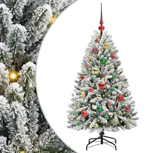 Albero di Natale artificiale Verde e Bianco 120 cm 3395738