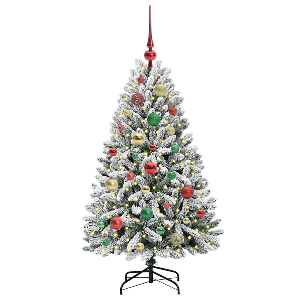 Albero di Natale Artificiale-Albero Natalizio con 150 LED Verde e Bianco 120 cm 794403