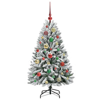 Albero di Natale Artificiale-Albero Natalizio con 150 LED Verde e Bianco 120 cm 794403