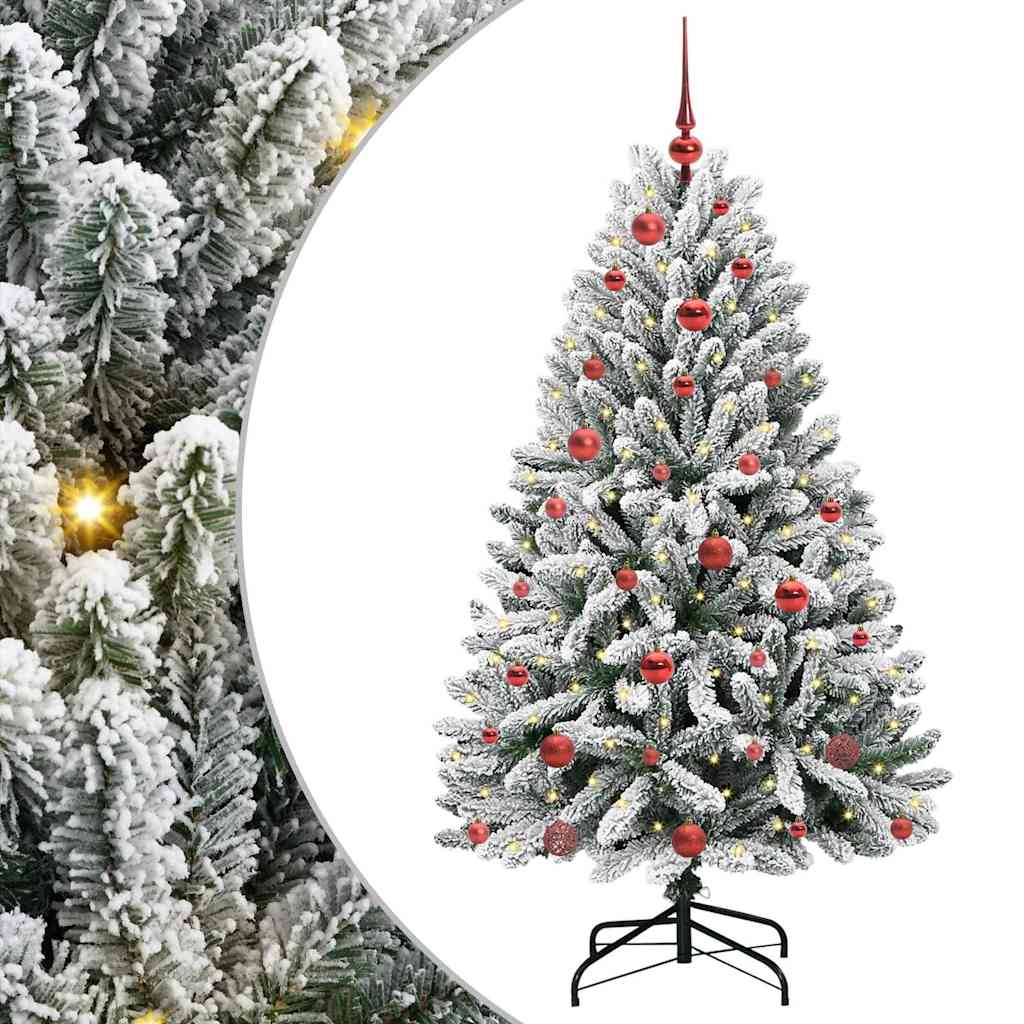 Albero di Natale Artificiale-Albero Natalizio con 150 LED Verde e Bianco 150 cm 920196