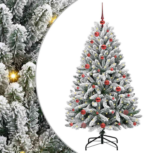 Albero di Natale artificiale Verde e Bianco 150 cm 3395739