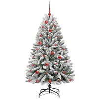 Albero di Natale Artificiale-Albero Natalizio con 150 LED Verde e Bianco 150 cm 920196