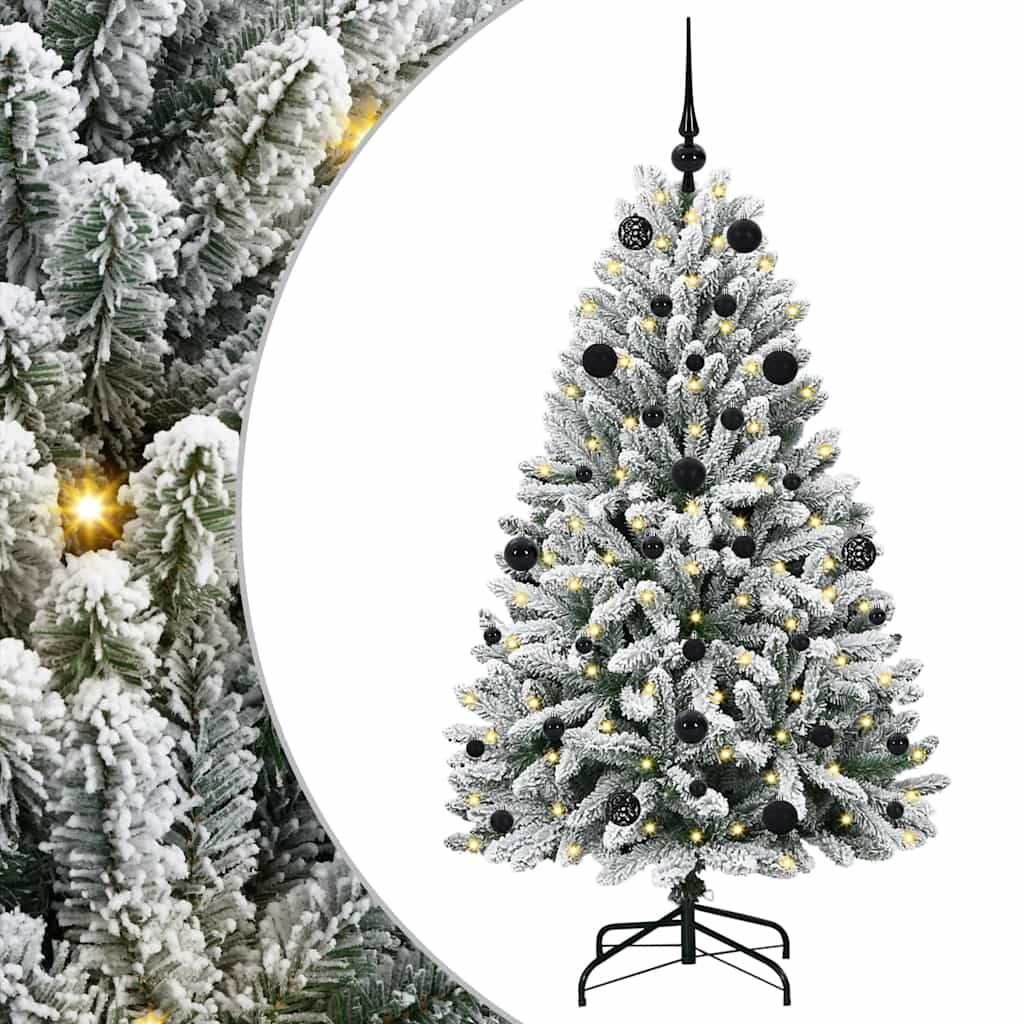 Albero di Natale Artificiale-Albero Natalizio con 150 LED Verde e Bianco 150 cm 260239