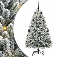 Albero di Natale Artificiale-Albero Natalizio con 150 LED Verde e Bianco 150 cm 260239