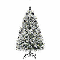 Albero di Natale Artificiale-Albero Natalizio con 150 LED Verde e Bianco 150 cm 260239