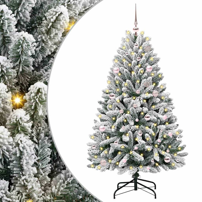 Albero di Natale artificiale Verde e Bianco 150 cm 3395741