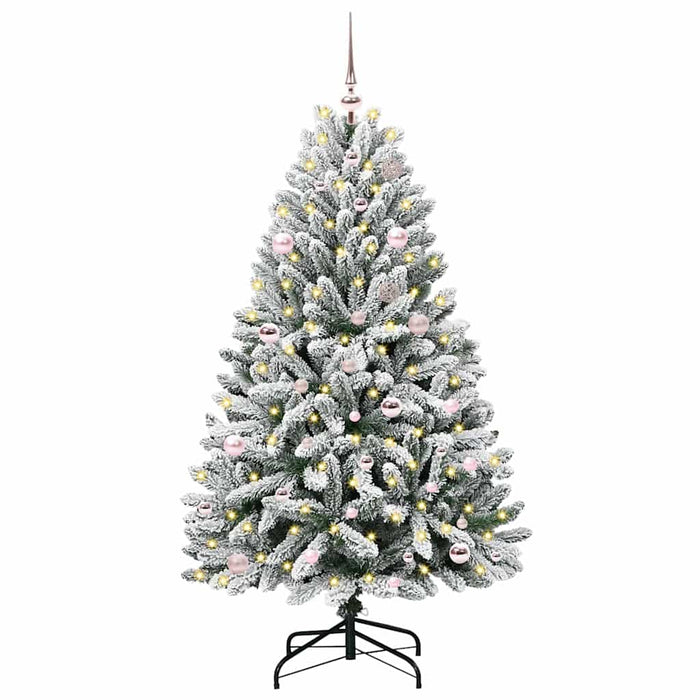 Albero di Natale artificiale Verde e Bianco 150 cm 3395741