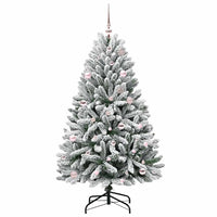 Albero di Natale Artificiale-Albero Natalizio con 150 LED Verde e Bianco 150 cm 709508