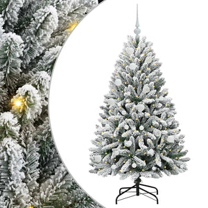 Albero di Natale Artificiale-Albero Natalizio con 150 LED Verde e Bianco 150 cm 875582