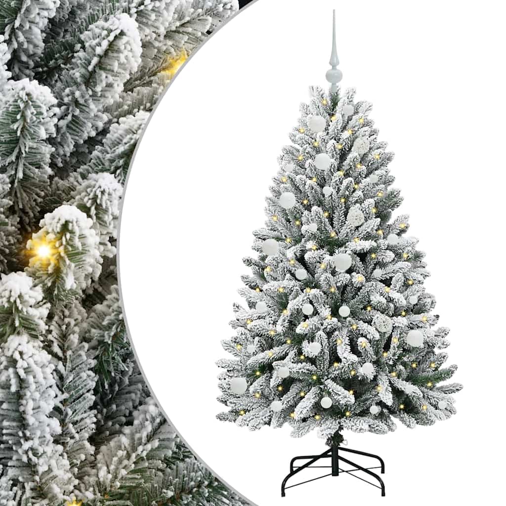 Albero di Natale artificiale Verde e Bianco 150 cm 3395742