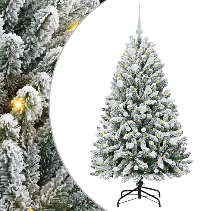 Albero di Natale artificiale Verde e Bianco 150 cm 3395742