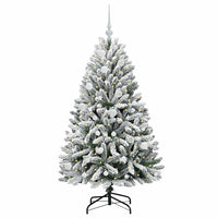 Albero di Natale Artificiale-Albero Natalizio con 150 LED Verde e Bianco 150 cm 875582
