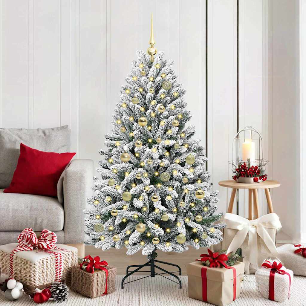 Albero di Natale artificiale Verde e Bianco 150 cm 3395743